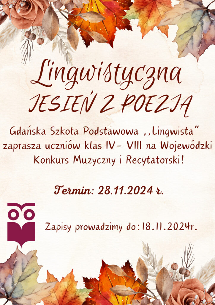 Lingwistyczna jesień z poezją - plakat